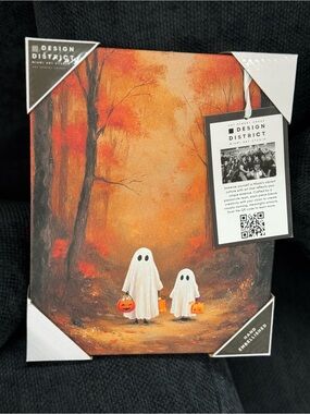 District Kids Halloween Ghost Costume Art Print - Orange